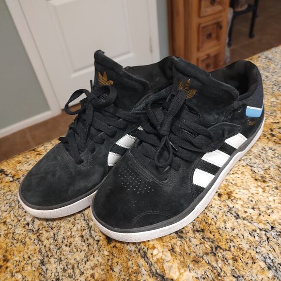 Adidas Tyshawn Black White Blue Skateboarding Sneakers EE6076 Size US 7 - Picture 1 of 12